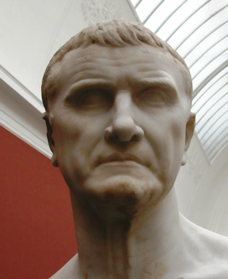 Marble bust of a Roman statesman, traditionally identified as Marcus Licinius Crassus.