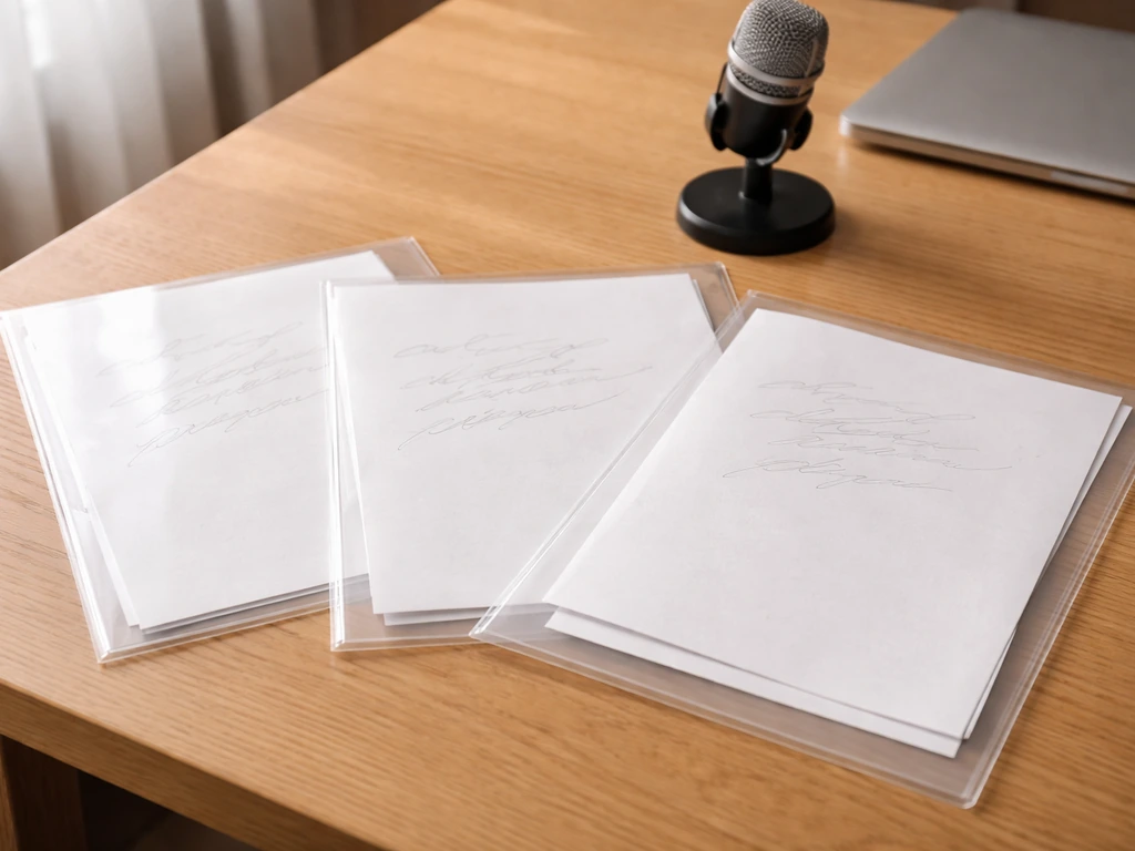 Overlapping file folders and studio microphone on a desk symbolizing different net worth estimates.